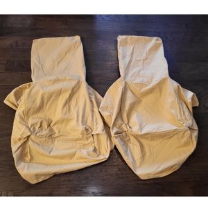 2 Ballard Designs Parsons Slipcover Yellow 100% Cotton Chair Custom Style Cover